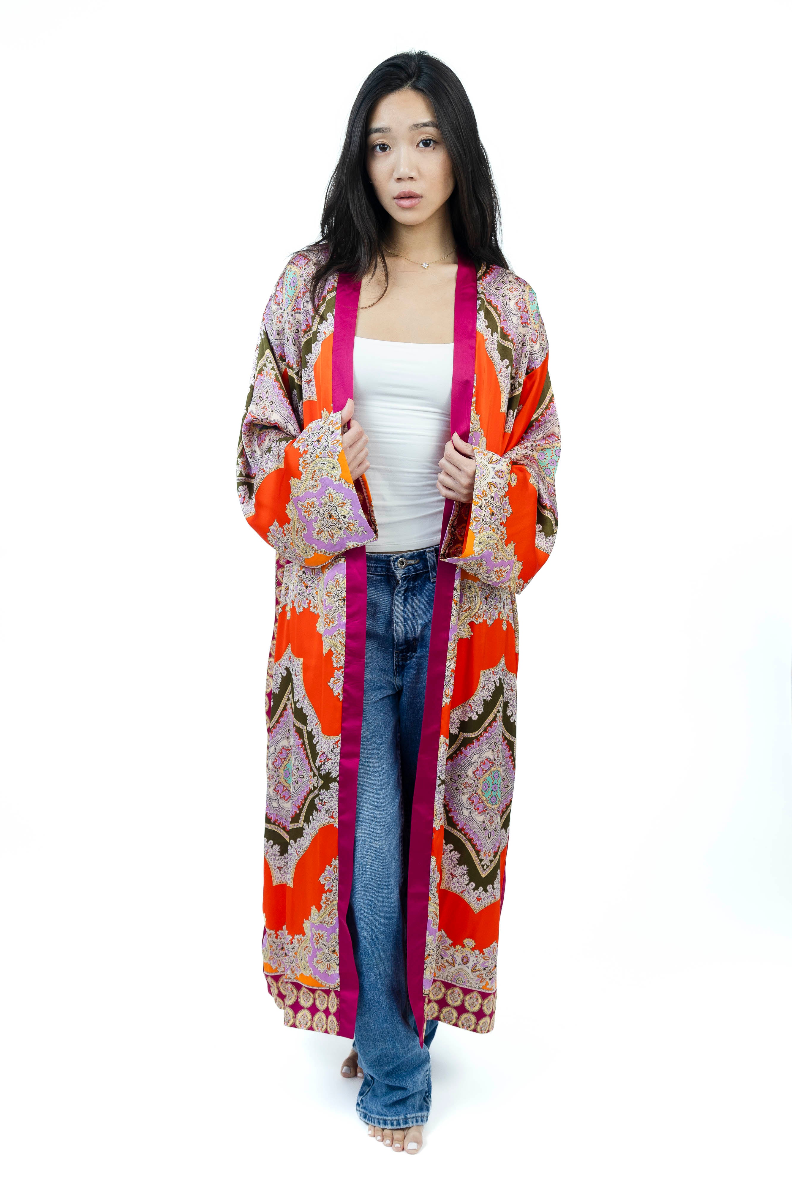 FireOpal Silk Kimono