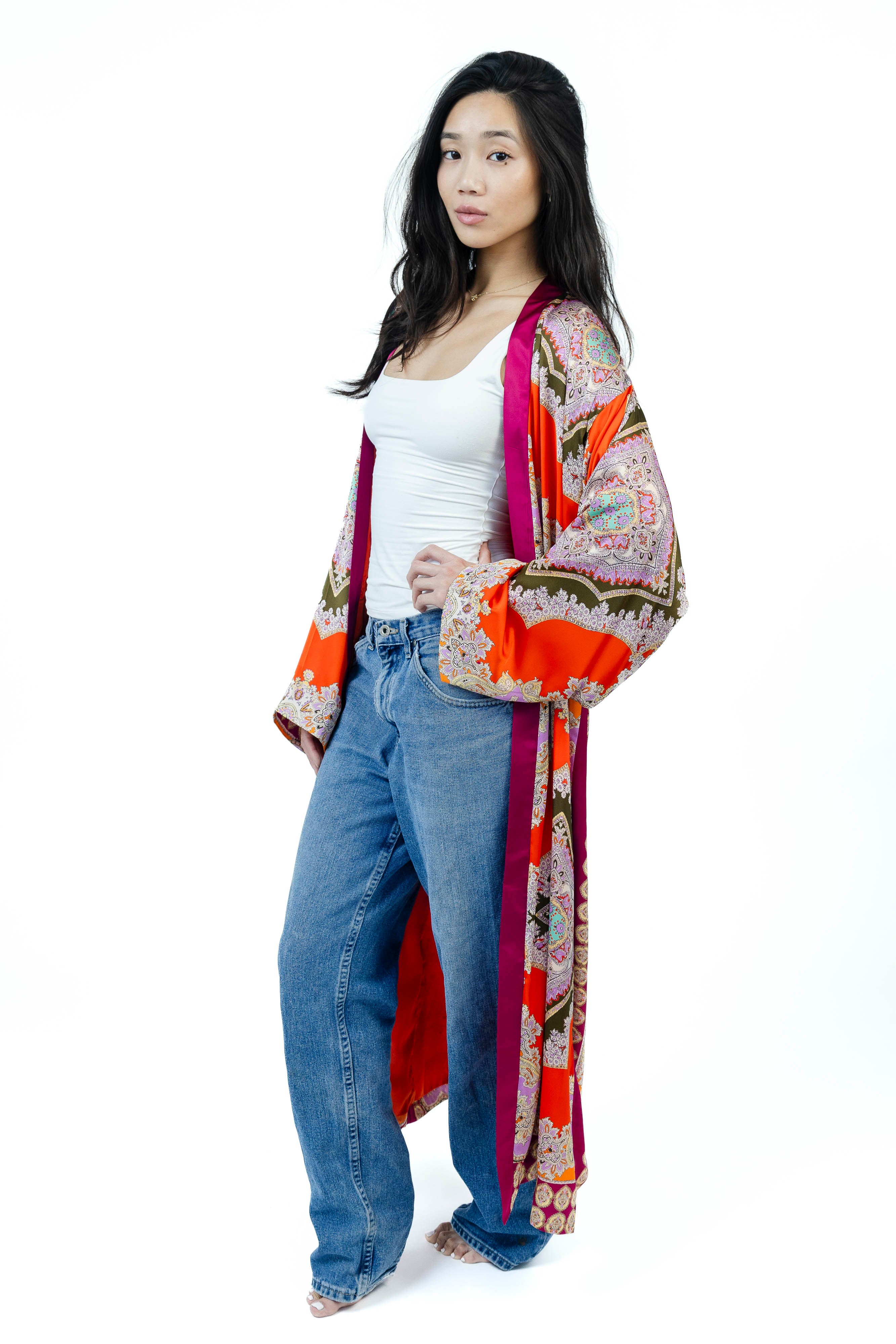 FireOpal Silk Kimono