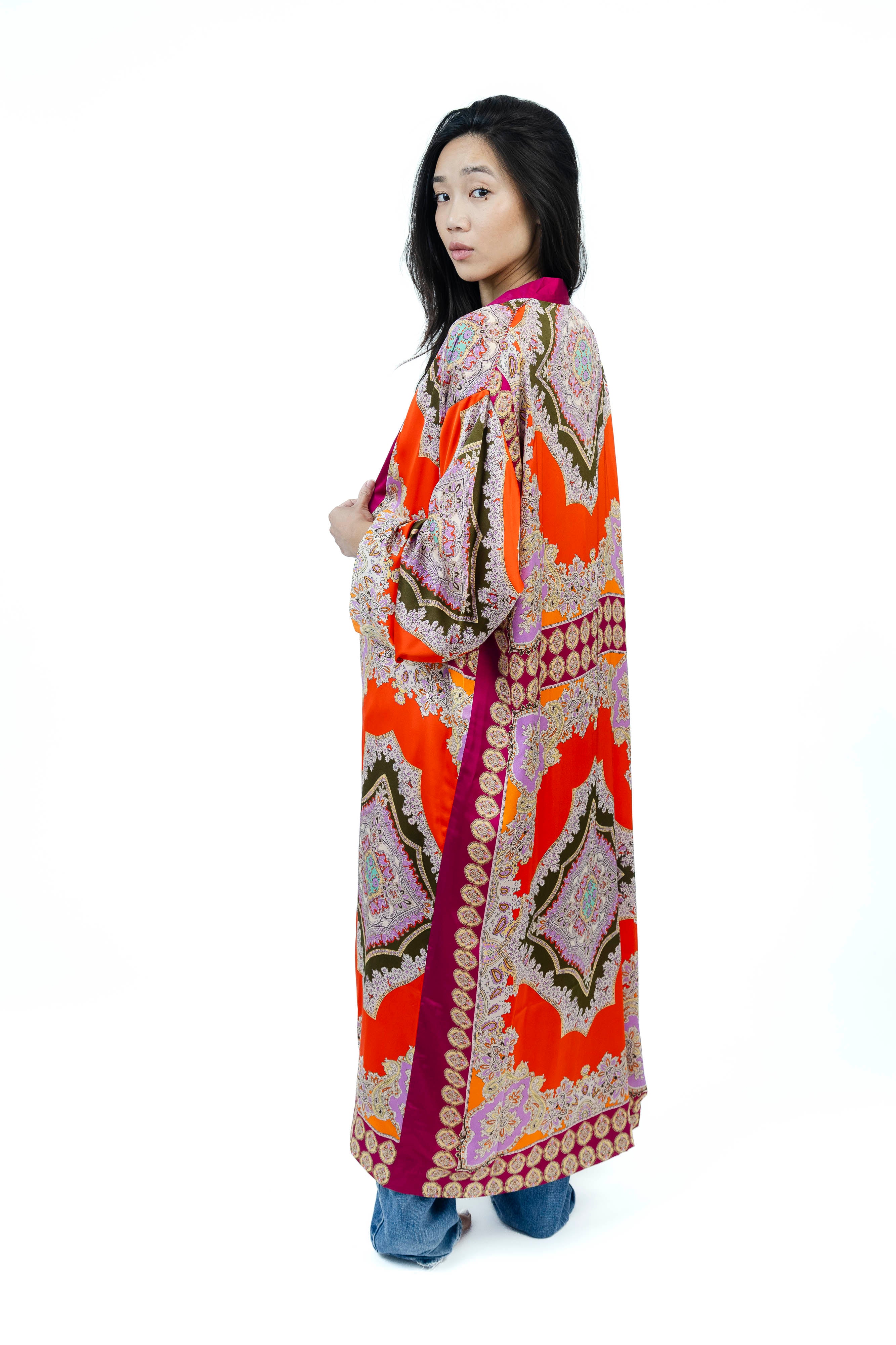 FireOpal Silk Kimono