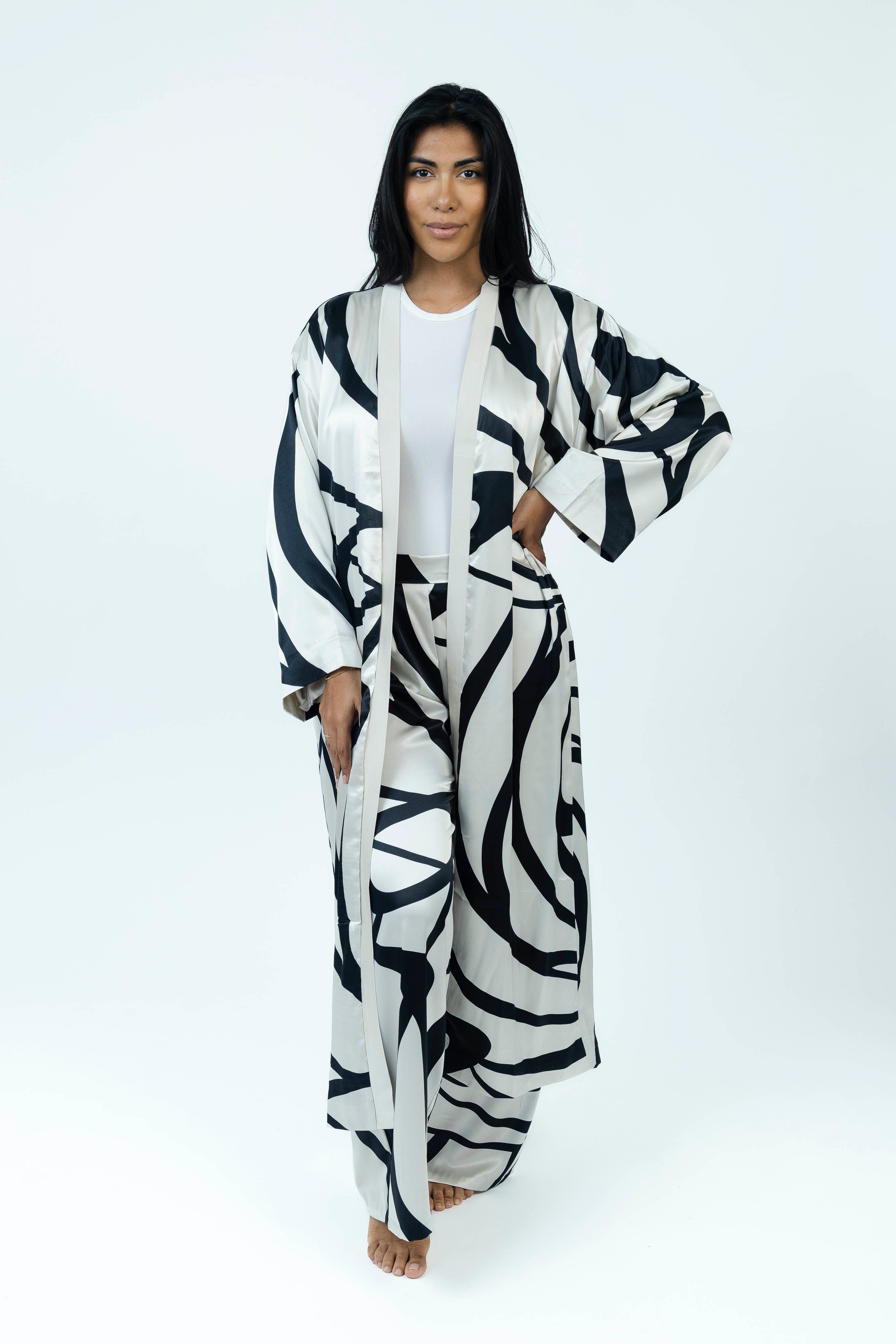 Inkstroke Silk Kimono