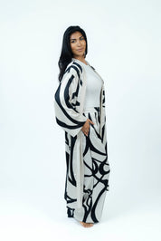 Inkstroke Silk Set | Kimono + Pants