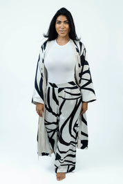 Inkstroke Silk Set | Kimono + Pants