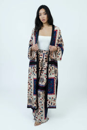 Tassel Bloom Silk Set | Kimono + Pants