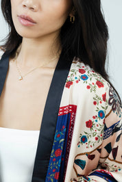 Tassel Bloom Silk Set | Kimono + Pants