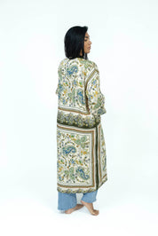 Olive Paisley Silk Kimono