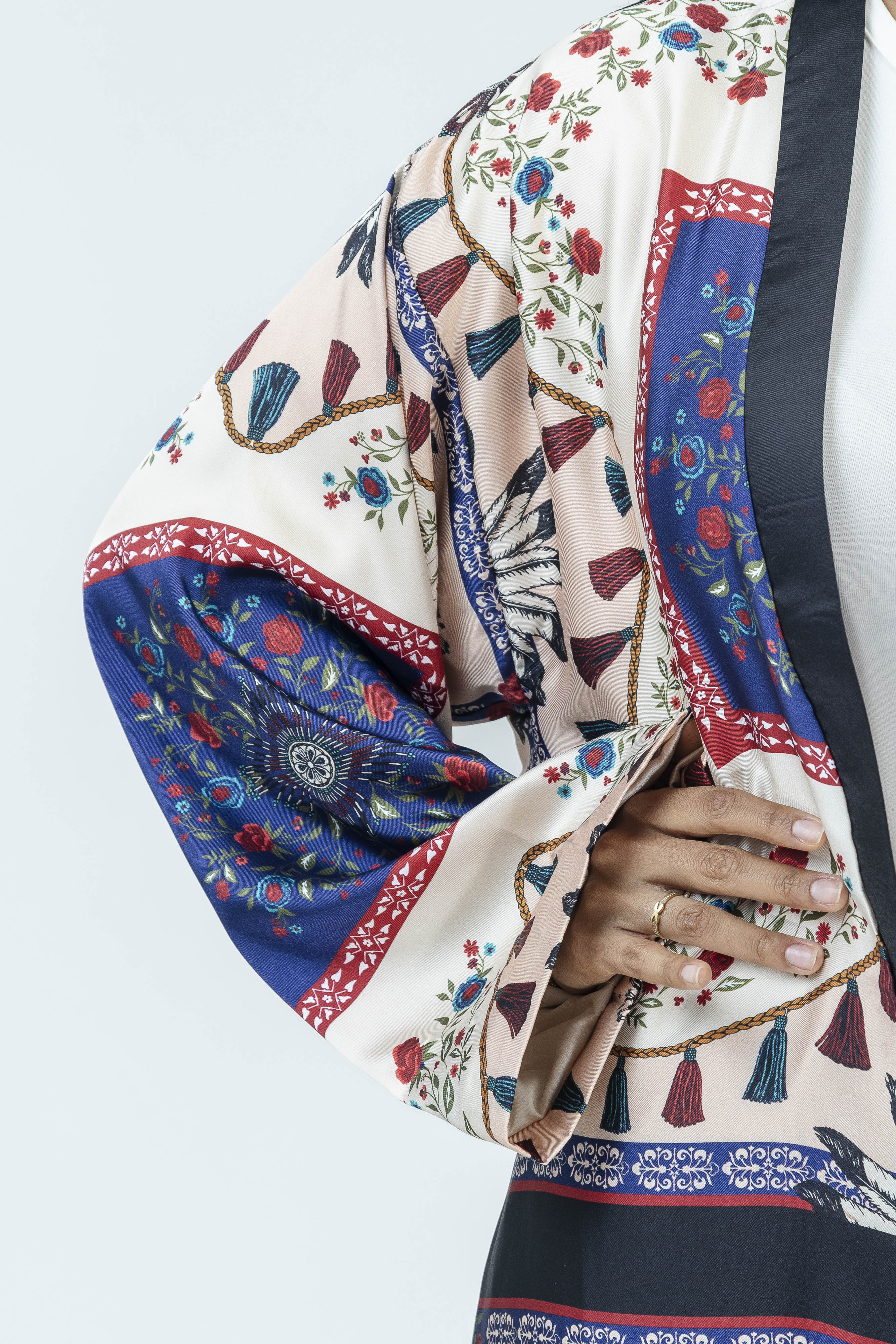 Tassel Bloom Silk Kimono