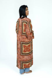 Burnt Amber Silk Kimono