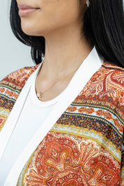 Burnt Amber Silk Kimono