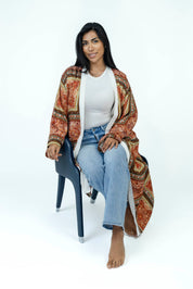 Burnt Amber Silk Kimono