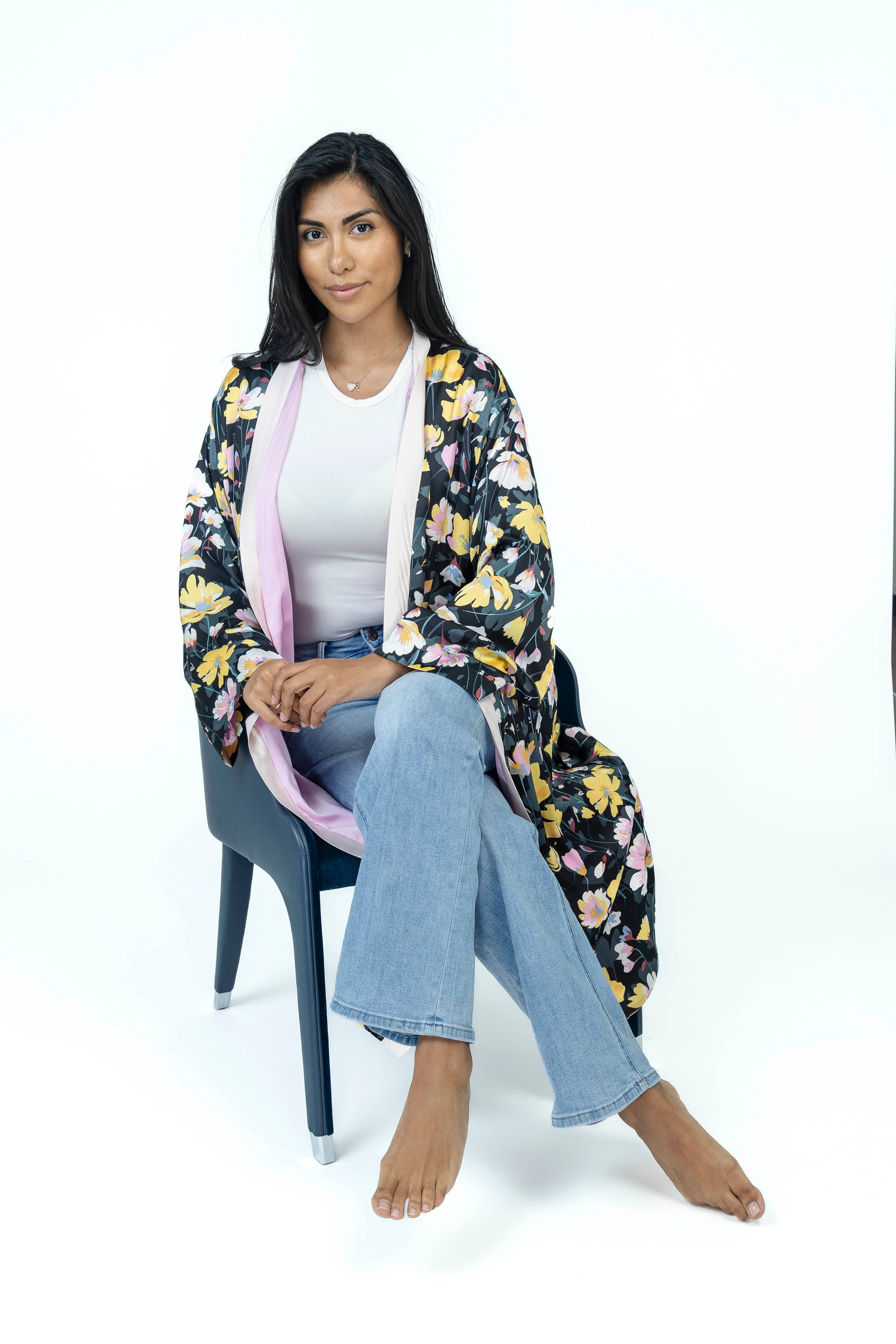 RoséFlora Silk Kimono