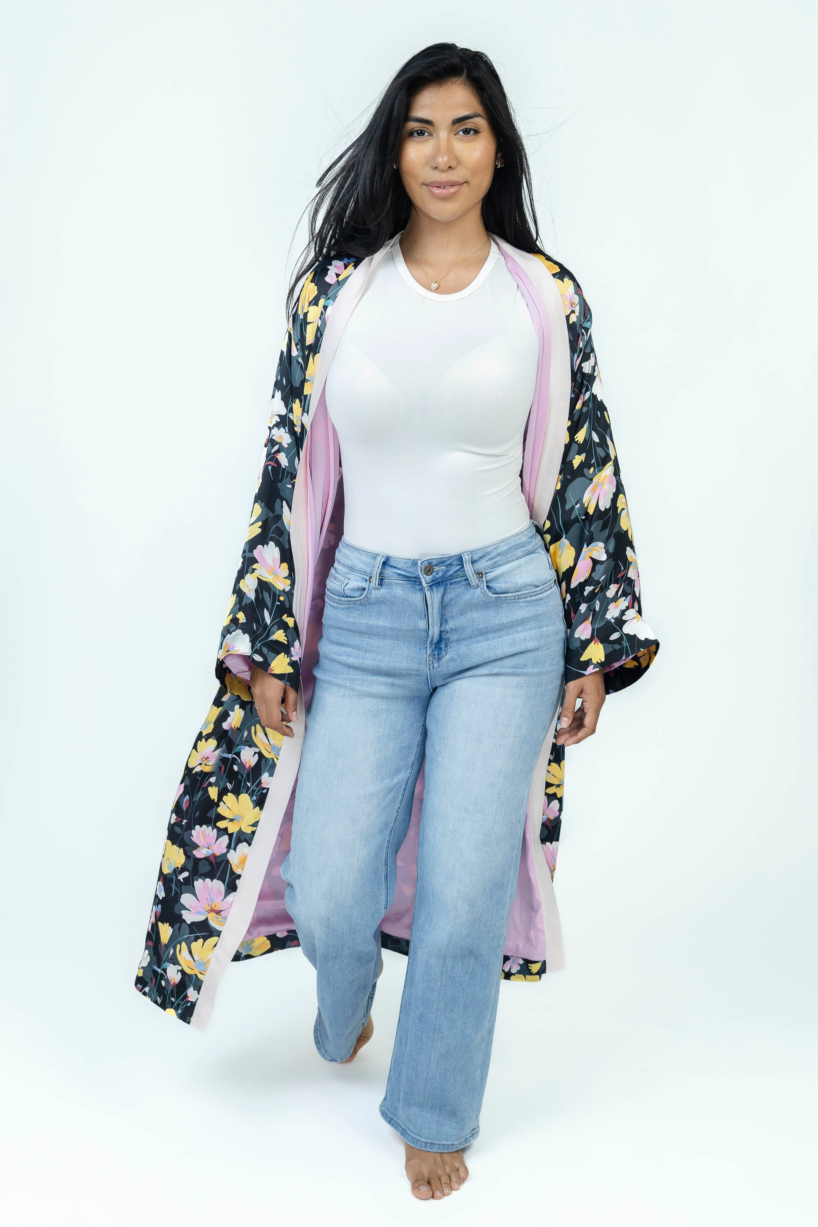 RoséFlora Silk Kimono