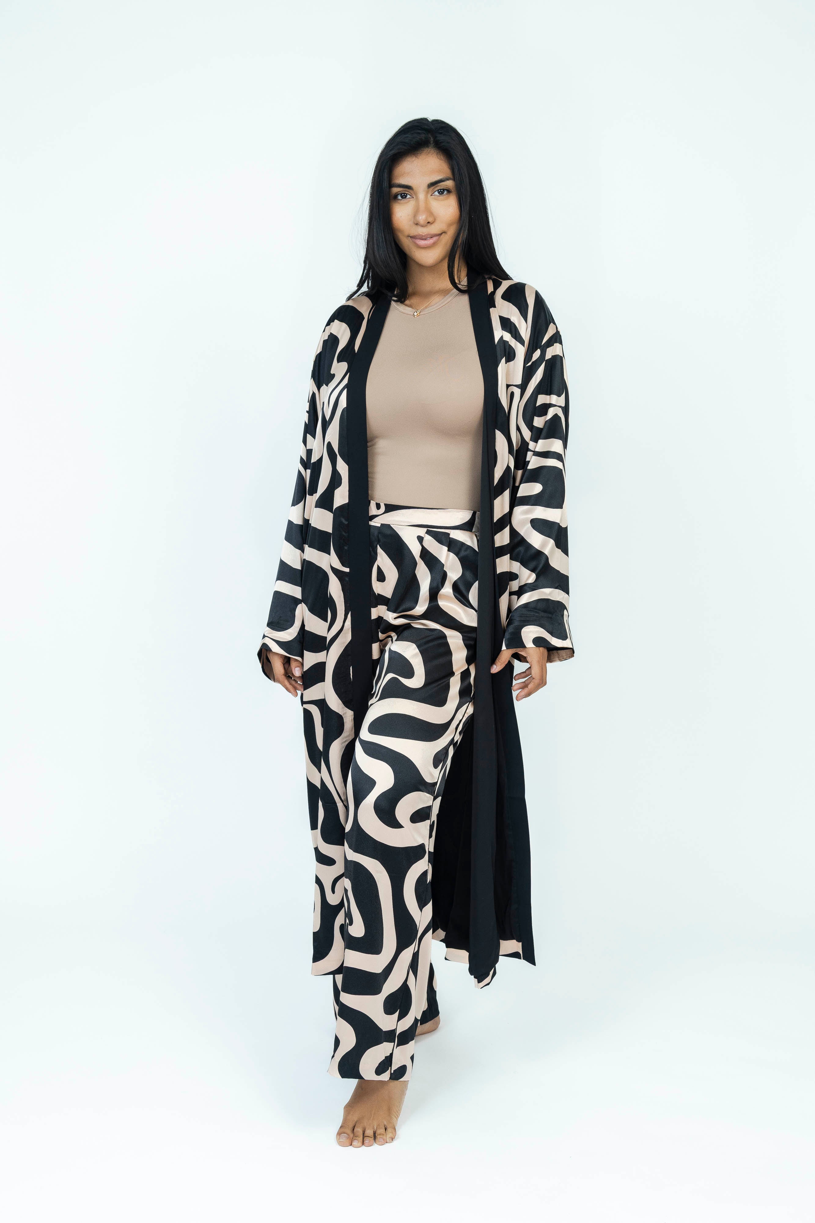 DuneContour Silk Set | Kimono + Pants
