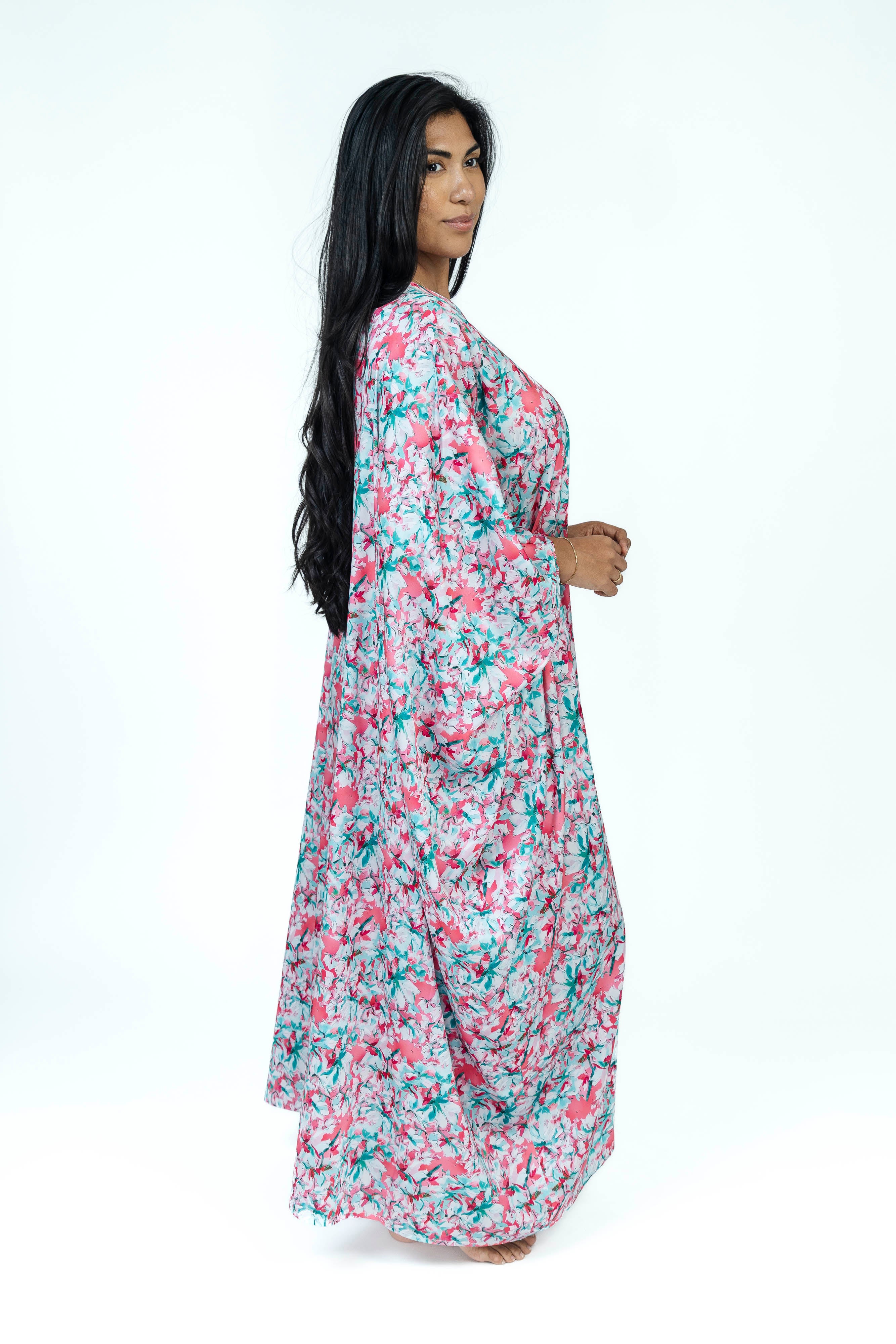 BloomMist Silk Dress