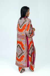 FireOpal Silk Set | Kimono + Pants