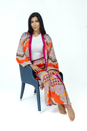 FireOpal Silk Set | Kimono + Pants