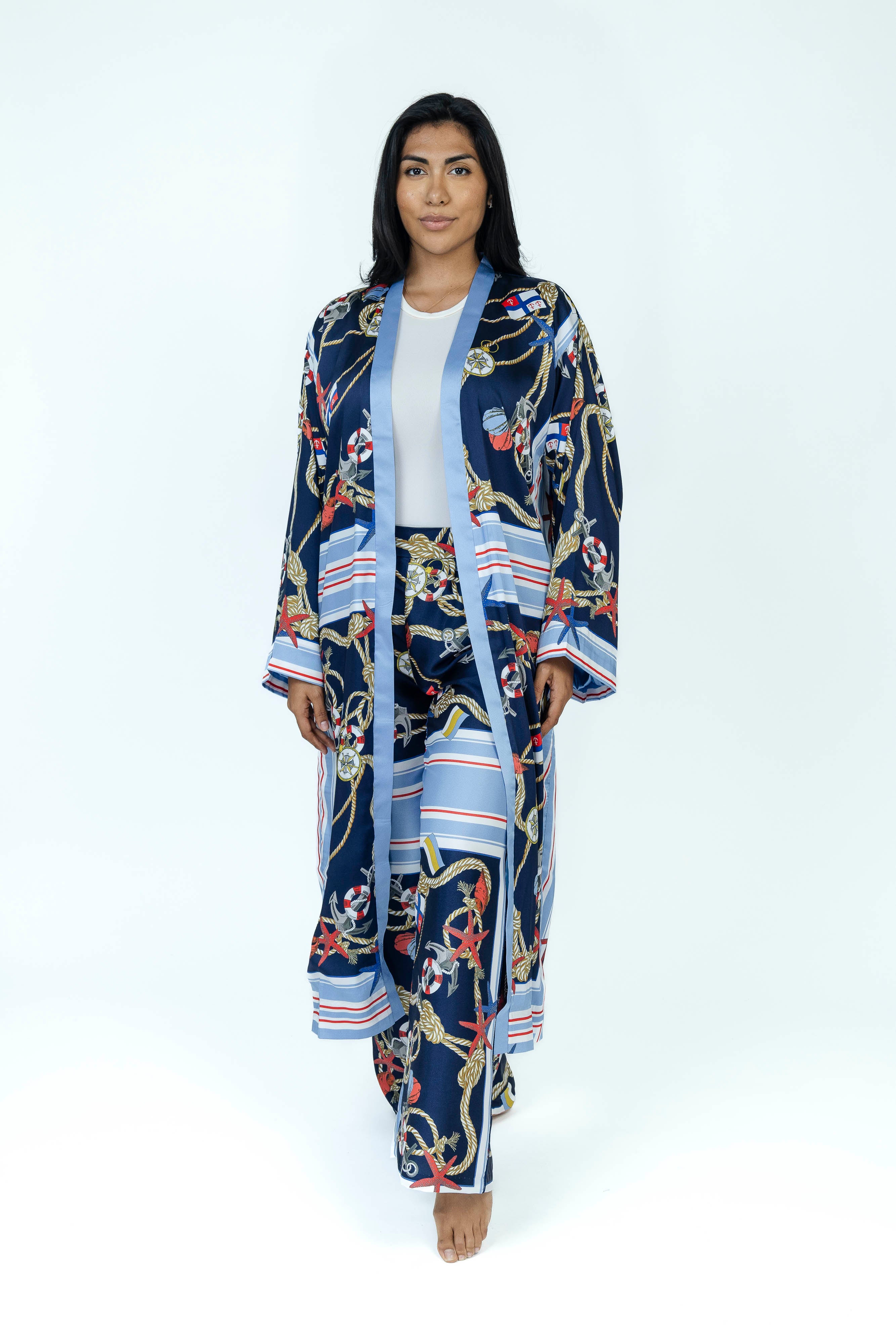 Nautical Knot Silk Kimono