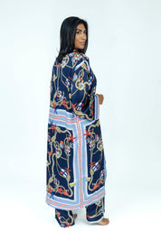 Nautical Knot Silk Set | Kimono + Pants