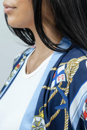 Nautical Knot Silk Set | Kimono + Pants