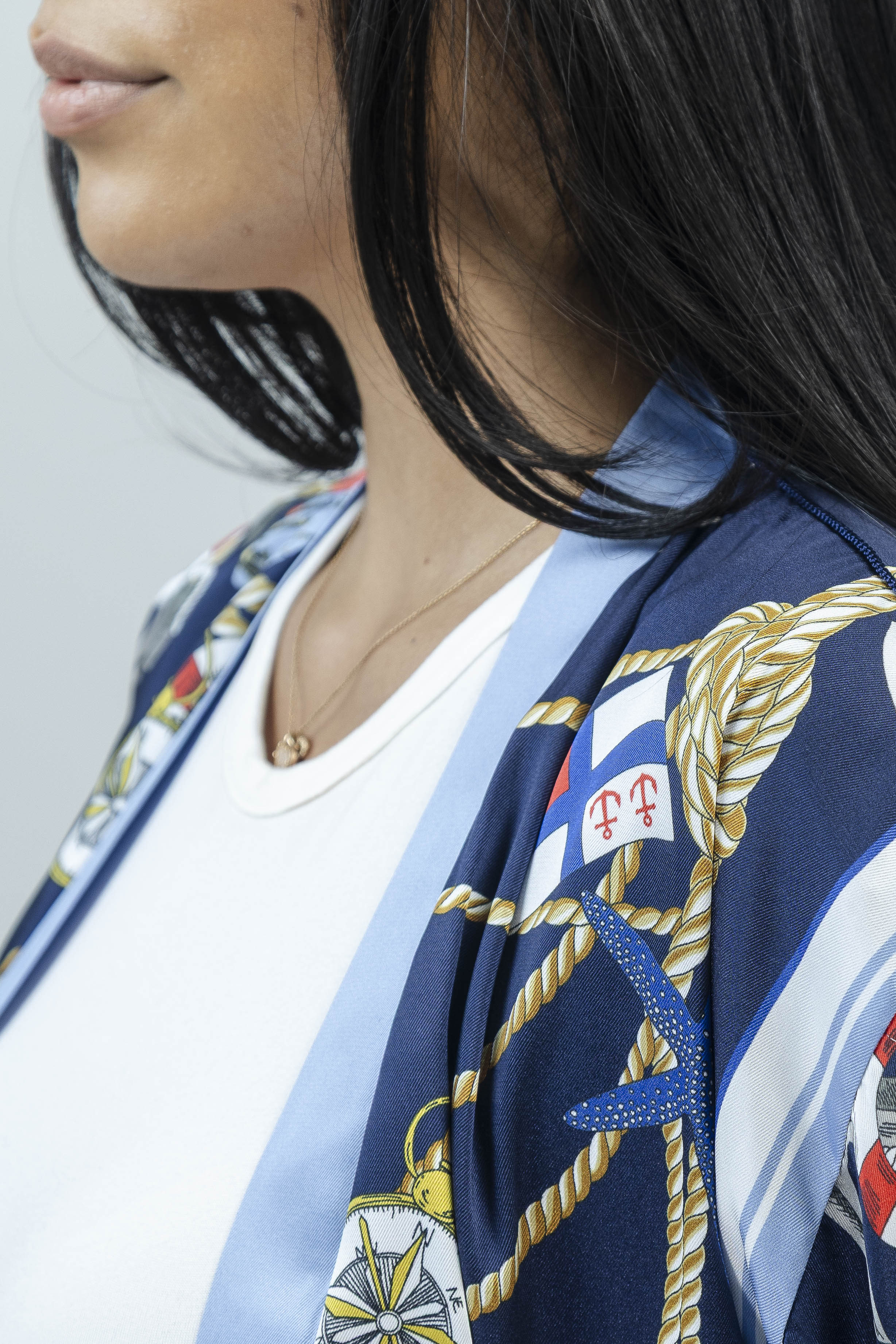 Nautical Knot Silk Set | Kimono + Pants