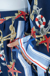 Nautical Knot Silk Set | Kimono + Pants
