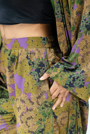 ForestViolet Silk Set | Kimono + Pants