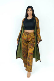 Imperial Terra Silk Set | Kimono + Pants