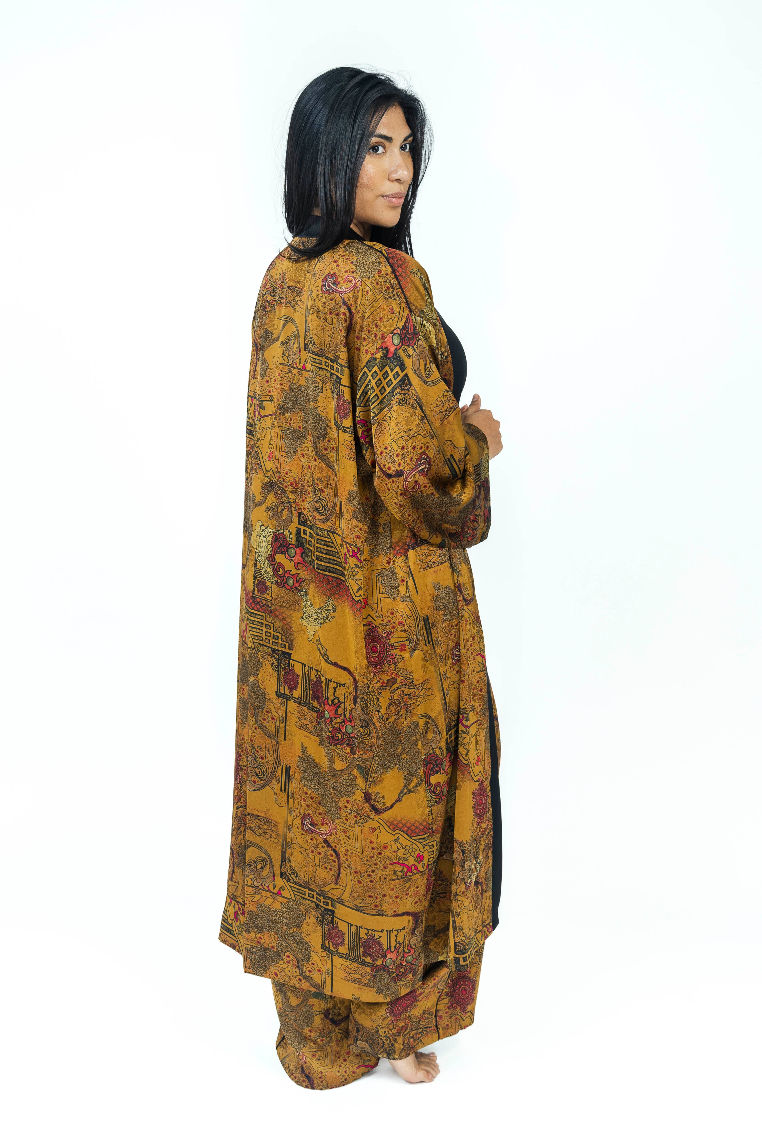 Imperial Terra Silk Set | Kimono + Pants