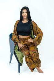 Imperial Terra Silk Set | Kimono + Pants