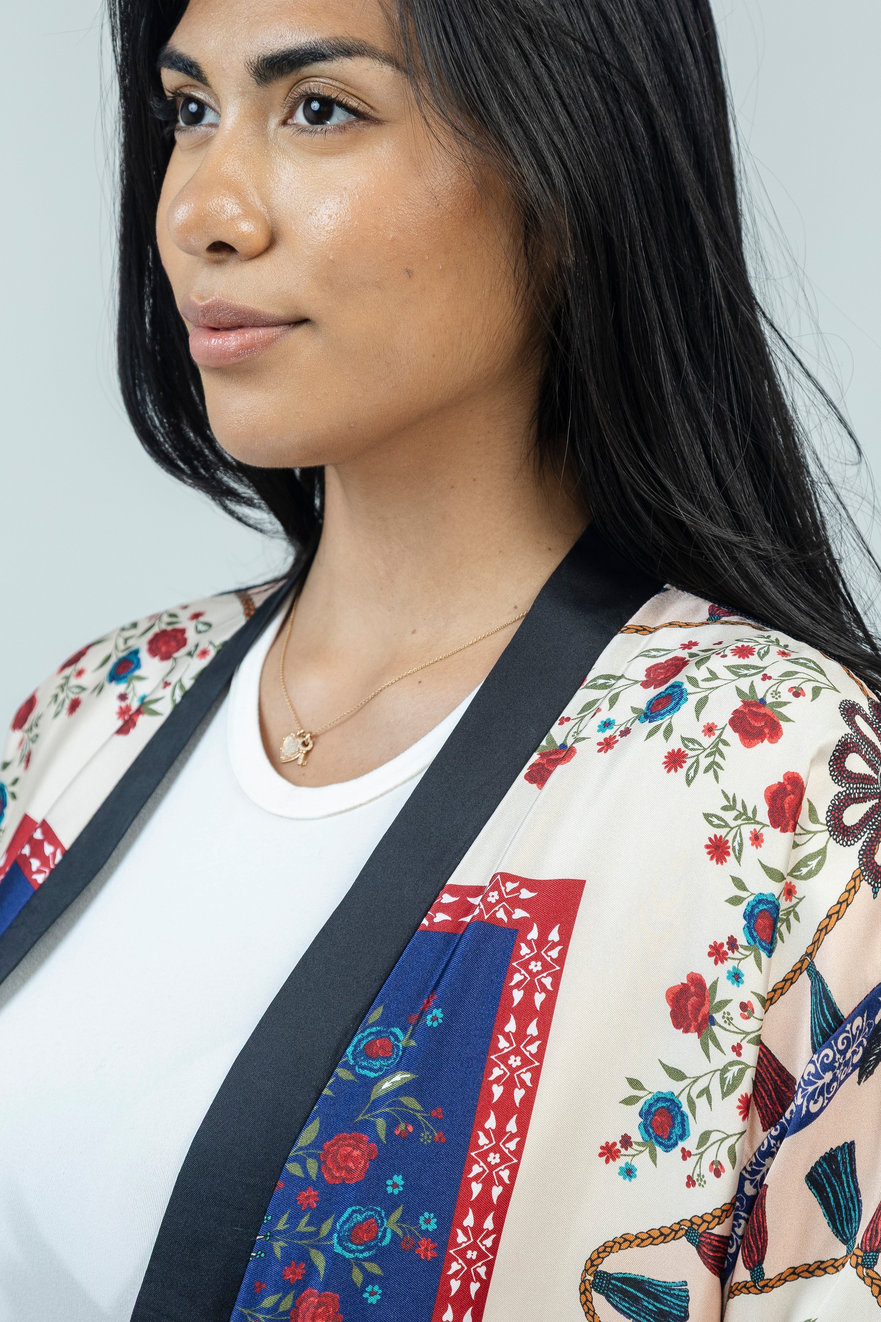 Tassel Bloom Silk Kimono