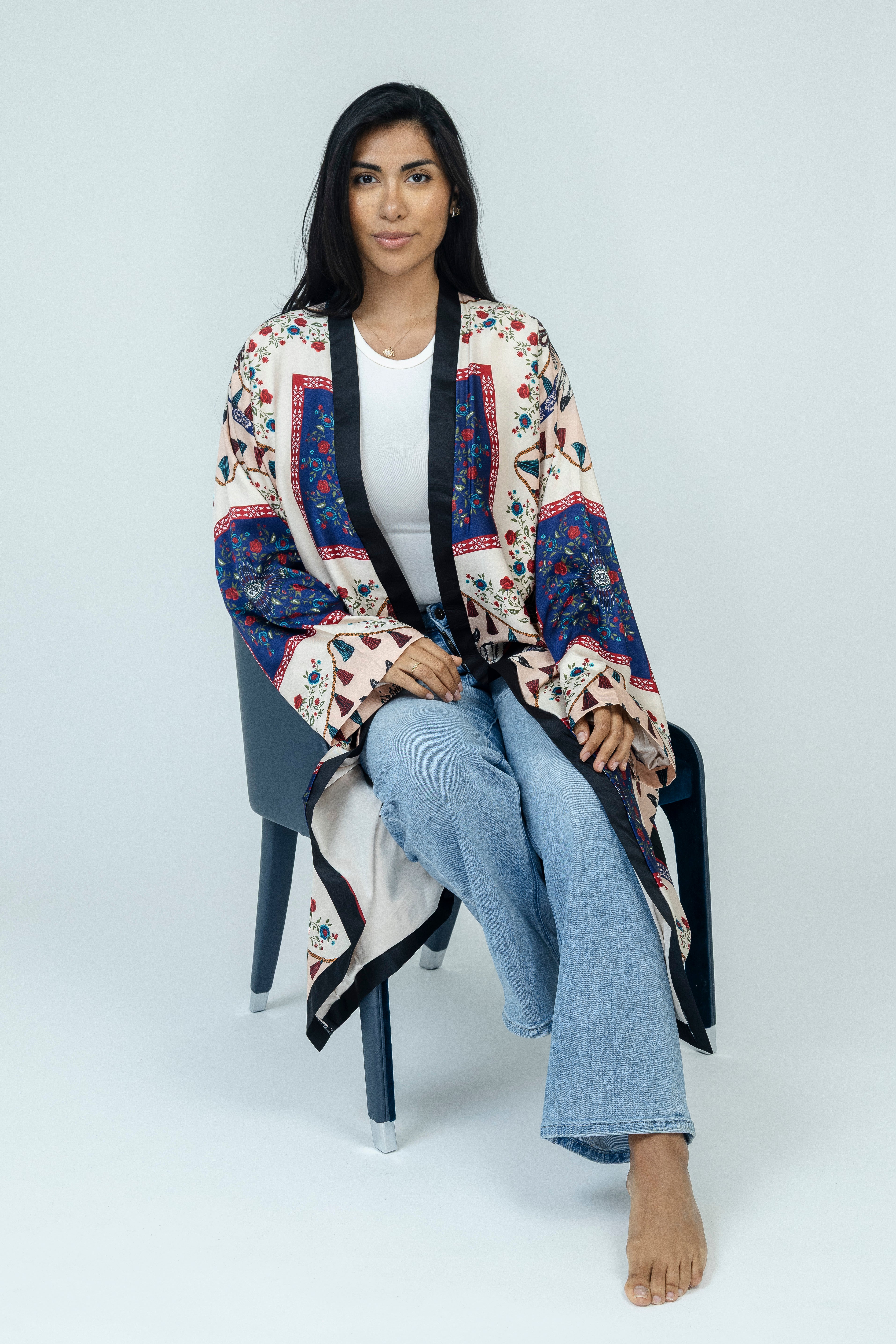 Tassel Bloom Silk Kimono